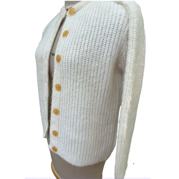 Americana Knitting Mills Vintage Knit Cardigan Sweater 1960’s Ivory Cream - Picture 7 of 8